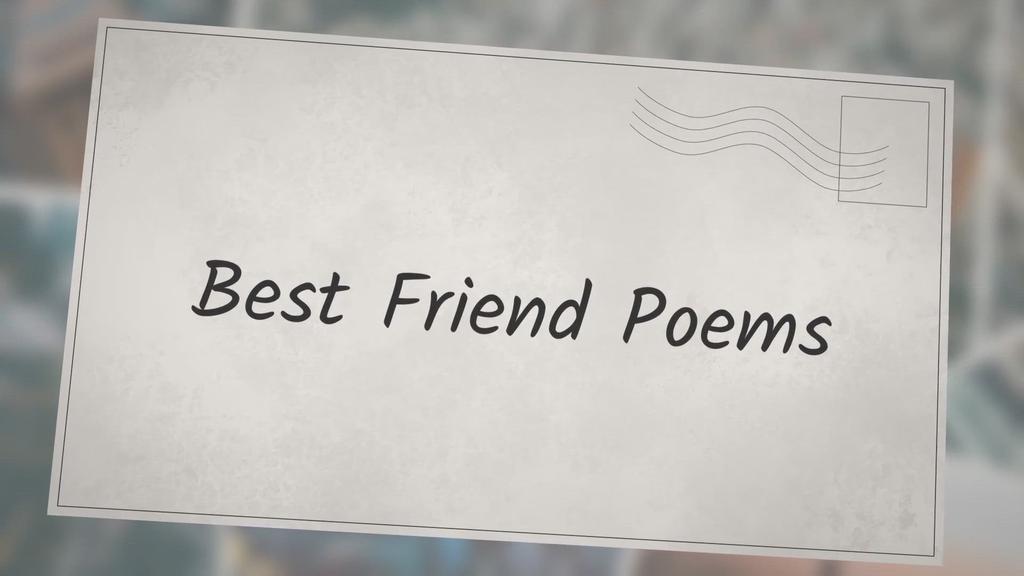 'Video thumbnail for Best Friend Poems'