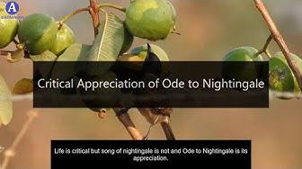 'Video thumbnail for Critical Appreciation of Ode to Nightingale | Ode by John Keats'