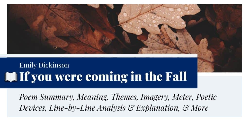 Analysis of If you were coming in the Fall by Emily Dickinson