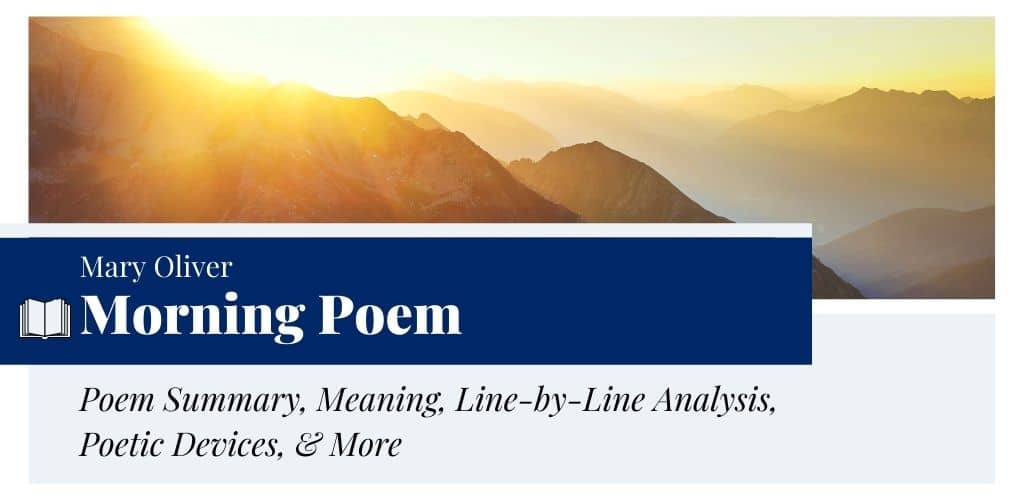 Analysis of Morning Poem by Mary Oliver