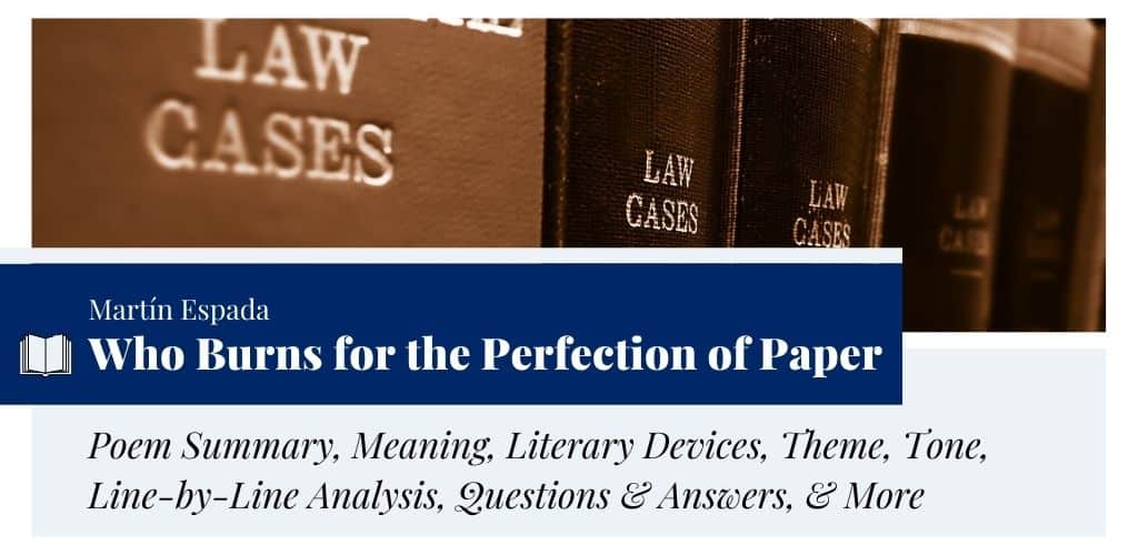 Analysis of Who Burns for the Perfection of Paper by Martín Espada